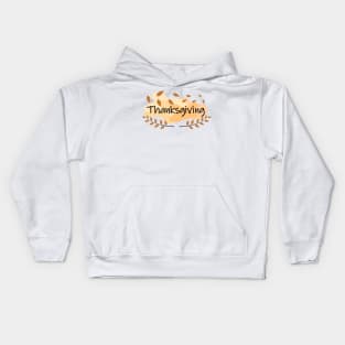 Happy thanksgiving with autumn leaves Kids Hoodie